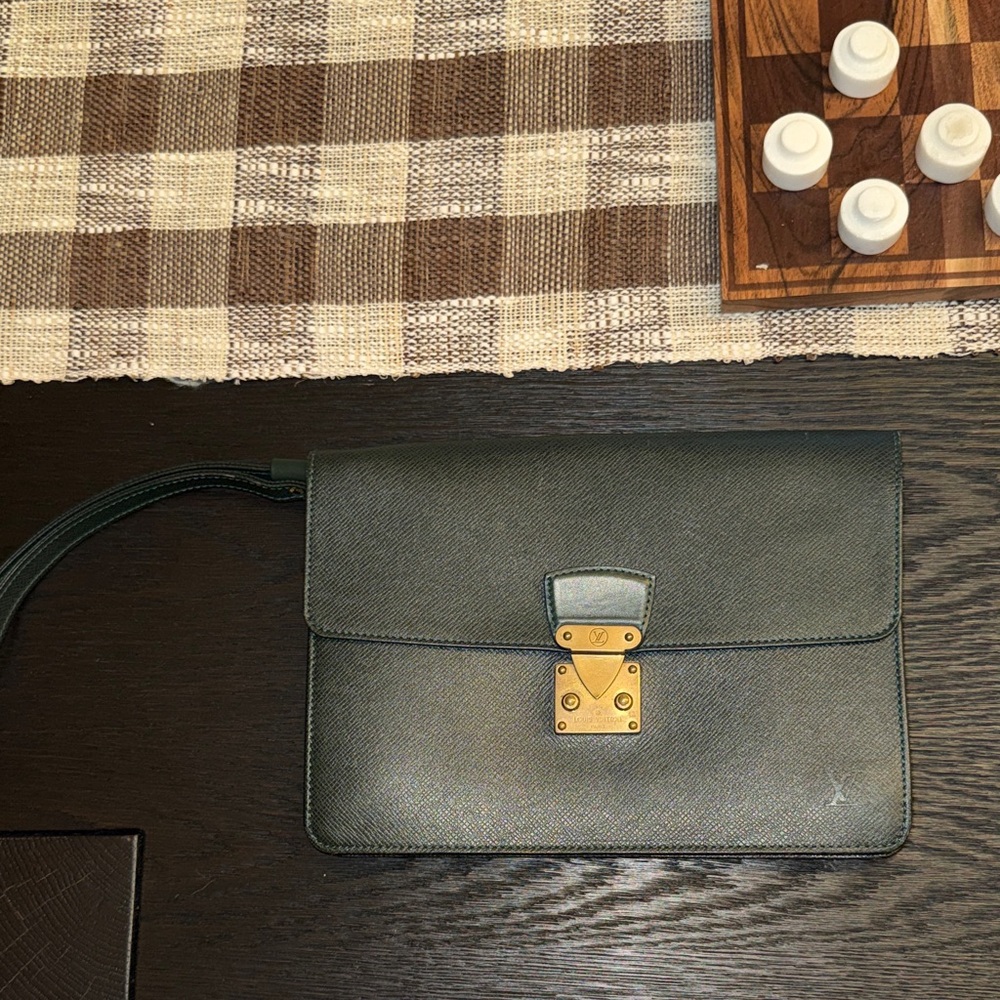 Louis Vuitton Epi Green Clutch